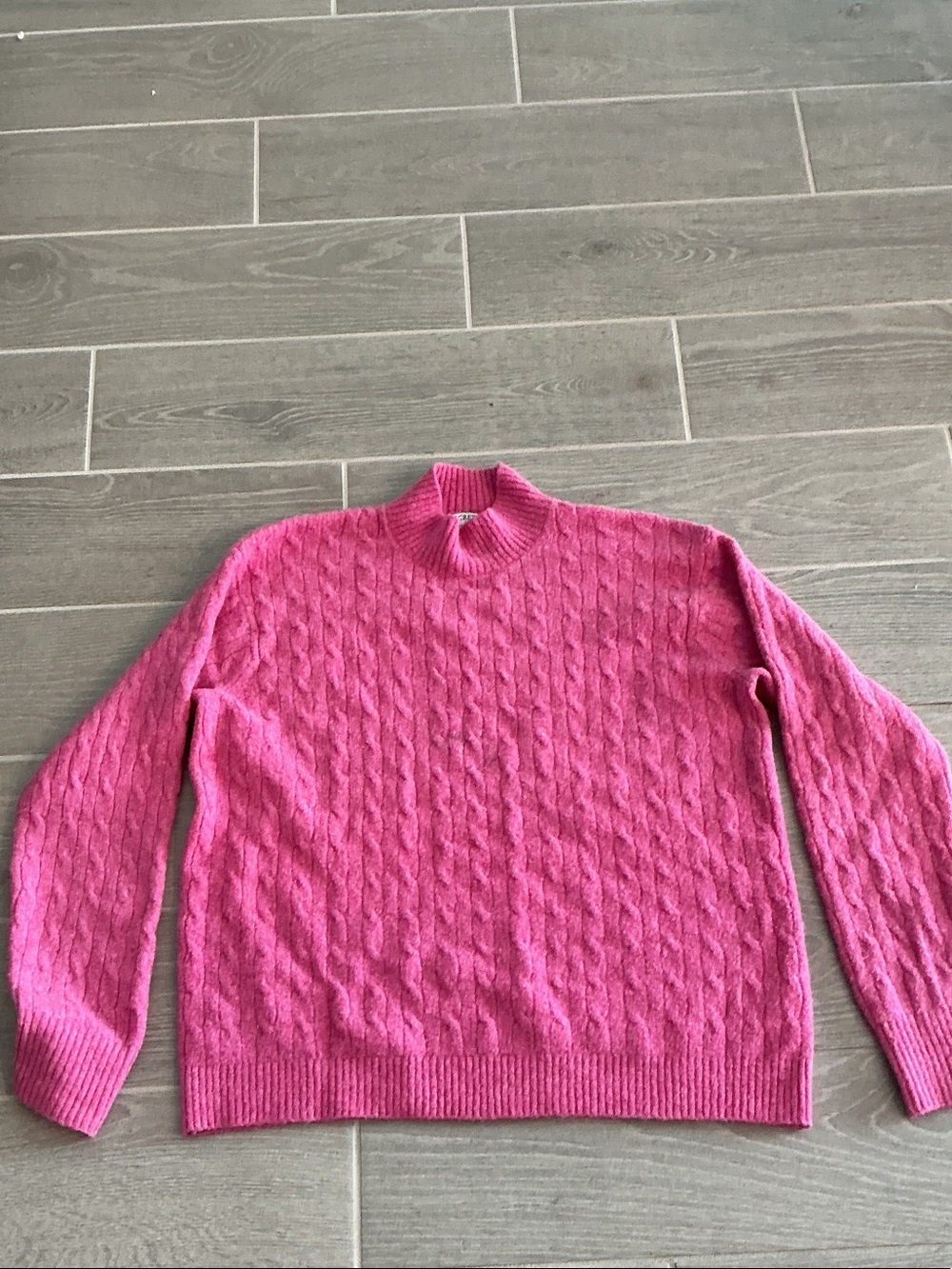 J. Crew Factory Extra Soft Pink Cable Mock Neck Sweater Women’s Sz XL